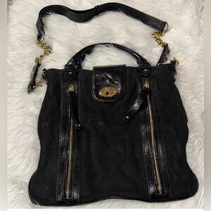 Sabina New York Black Leather Tote Bag